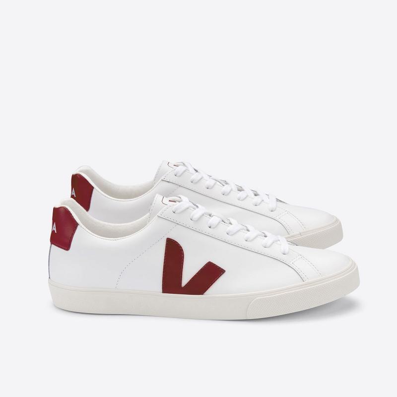 Zapatillas Veja Hombre España - Esplar Tenis Blancas Cuero ES907854